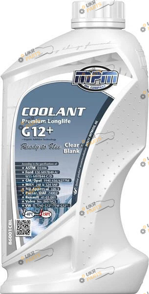 Антифриз MPM Oil Premium Longlife G12+ 1 л (86001CBL)
