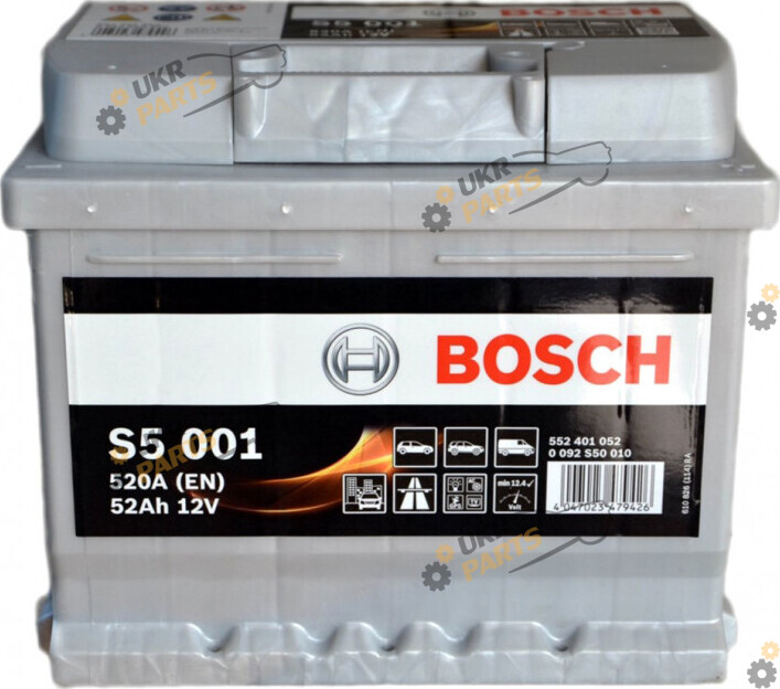 Автомобильный аккумулятор Bosch (-/+) Euro 520 А 52 Ач (0092S30040)