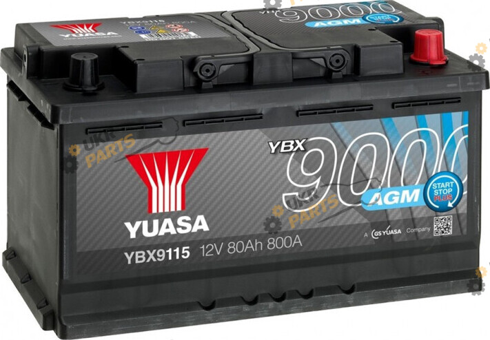 Автомобильный аккумулятор Yuasa AGM Start Stop Plus Battery 80 Ач (YBX9115)