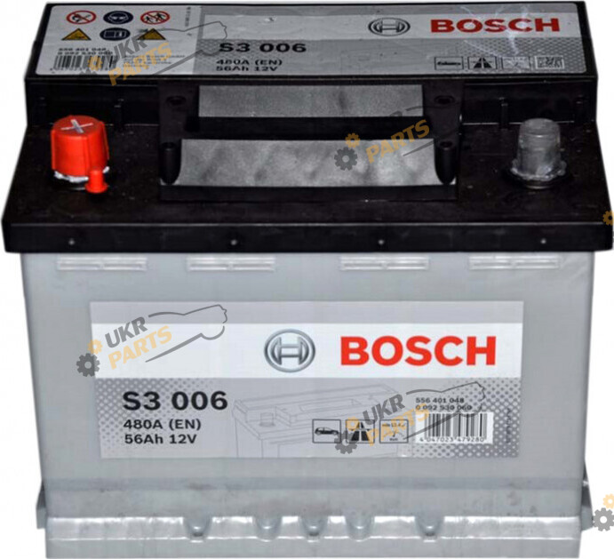 Автомобильный аккумулятор Bosch 6СТ-56 (S3006) (+/-) Euro 480 А 56 Ач (0092S30023)
