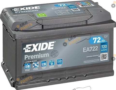 Автомобильный аккумулятор Exide PREMIUM (EA722) 720 А 72 Ач (EA722)