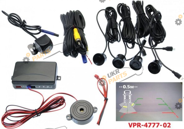 Парктроник Baxster VPR-4777-02 черный + камера 4 датчика (00-00020142)