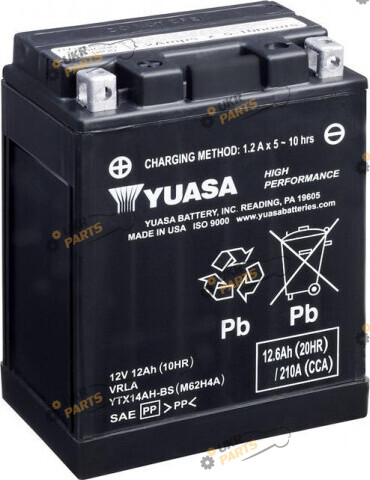Мотоциклетный аккумулятор Yuasa МОТО High Performance MF VRLA Battery 12.6 Ач (YTX14AH-BS)