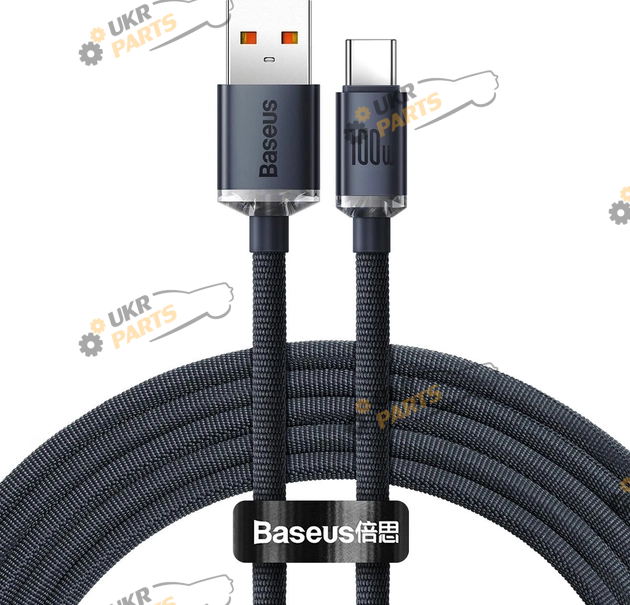 Кабель Baseus Crystal Shine Series 100W Black USB/Type-C 2.4 А (CAJY000501)