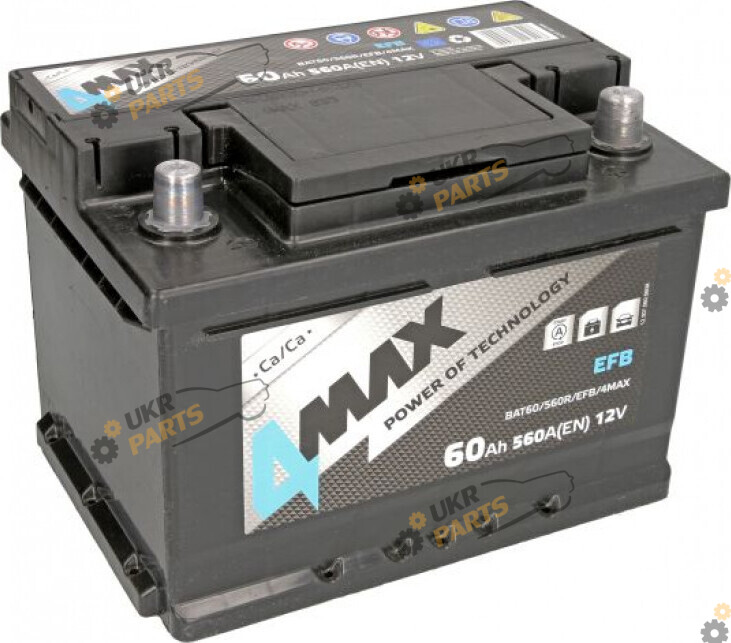 Автомобильный аккумулятор 4Max EFB 560 А 60 Ач (BAT60560REFB4MAX)