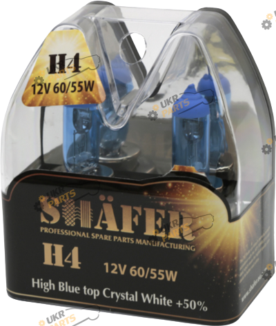 Галогеновая лампа Shafer High Blue top Crystal White +50% 12v H4 2 шт (SL3004C)