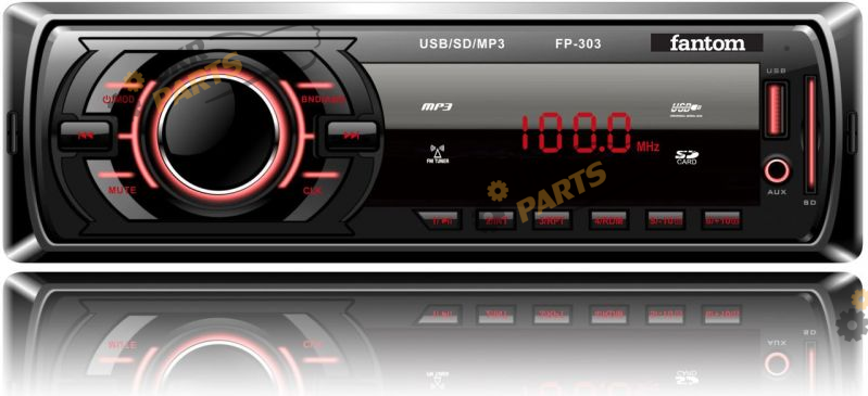 Бездисковая автомагнитола Fantom FP-303 Black/Red (FP-303 Black/Red)