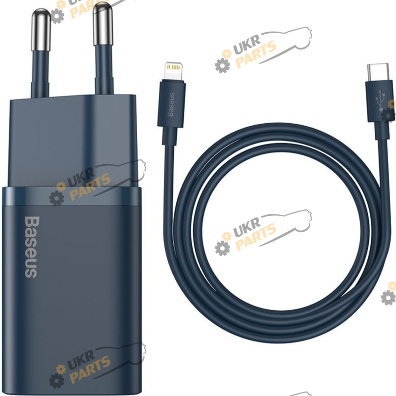 Зарядное устройство Baseus Super Si 1C 20W With Simple Wisdom Data Cable Blue Type-C/Lightning 3 А (TZCCSUP-B03)