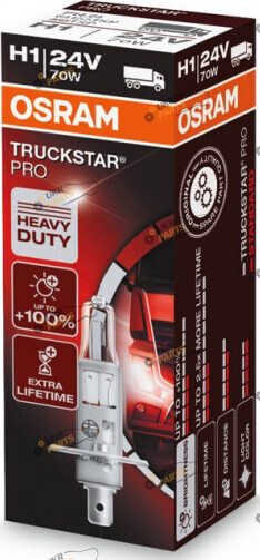 Галогеновая лампа Osram TruckStar +100% H1 1 шт (64155TSP-FS)