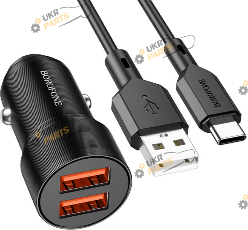Зарядное устройство Borofone BZ19 Wisdom dual port set Type-C Black USB 2.4 А (BZ19CB)