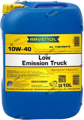 Моторное масло Ravenol Low Emission Truck Semisynth 10W-40 10 л (1122109-010)