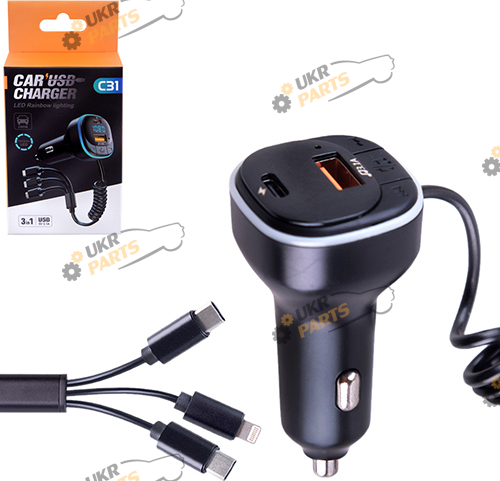 FM Трансмиттер Vitol 5в1 С31 12-24v Bluetooth (C31 (200))