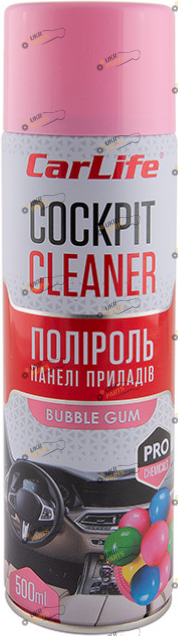 Полироль для торпеды Carlife Cockpit Cleaner Бабл гам. 0.5 л (CF510)