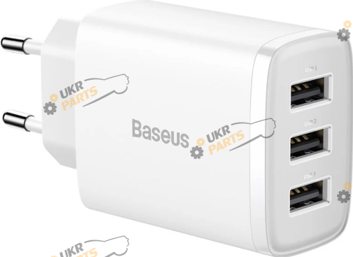 Зарядное устройство Baseus Compact Charger 3U 17W EU White USB 3.4 А (CCXJ020102)