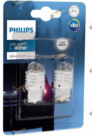 Лампочка заднего хода Philips W21W LED 12V Ultinon Pro3000 White (11065U30CWB2)
