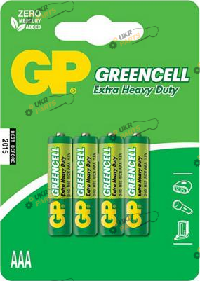 Солевая батарейка GP Greencell R03 ААA 4 шт. (28649)