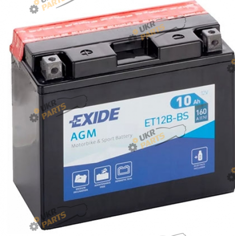 Мотоциклетный аккумулятор Exide 10 Ач (ET12B-BS)
