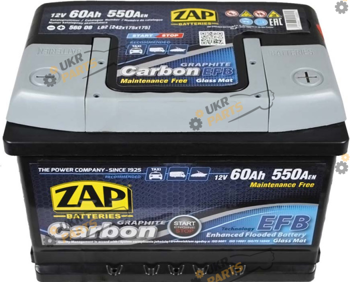 Автомобильный аккумулятор ZAP Carbon EFB Start-stop 60 Ач (560 08)