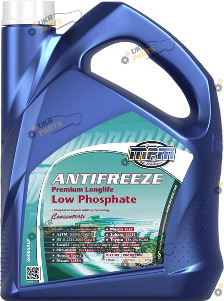 Концентрат антифриза MPM Oil LOW PHOSPHATE (P-OAT) G11 синий 5 л (86005ALP)