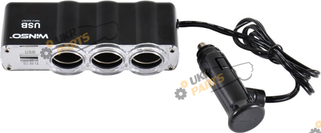 Разветвитель прикуривателя Winso 3 в 1+USB,12V+USB 5V (200130)