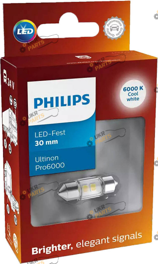 LED лампа Philips Ultinon Pro6000 SV8,5 C5W (24844CU60X1)