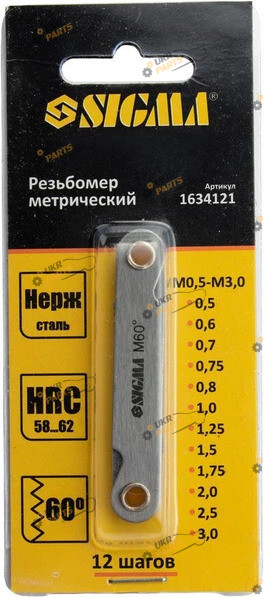 Sigma Різьбомір метричний 12 кроків (1634121)