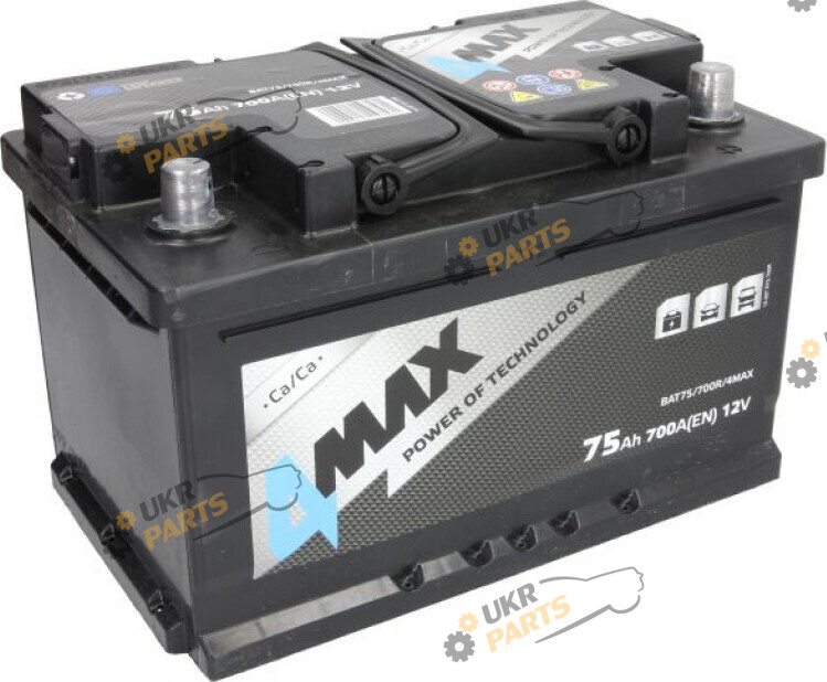 Автомобильный аккумулятор 4Max 700 А 75 Ач (BAT75700R4MAX)