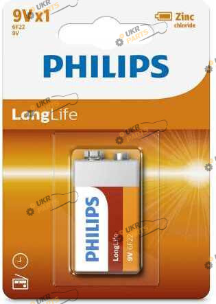 Батарейка Philips LONGLIFE 9V 6LF22 1 шт. (6F22L1B/10)