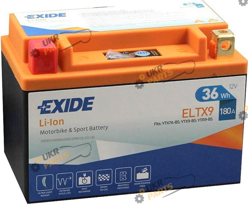 Мотоциклетный аккумулятор Exide 3 Ач (ELTX9)