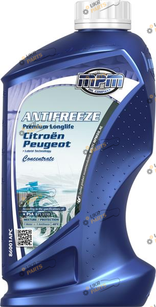 Концентрат антифриза MPM Oil Premium Longlife Citroen-Peugeot G11 синий 1 л (86001APC)