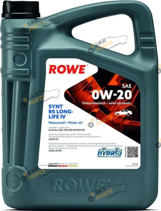 Моторное масло Rowe HIGHTEC SYNTH RS LONGLIFE IV 0W-20 4 л (20036-0040-99)