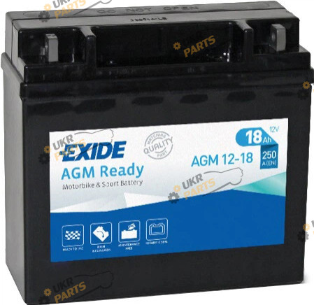 Мотоциклетный аккумулятор Exide 18 Ач (AGM12-18)