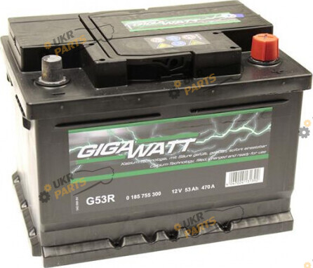 Автомобильный аккумулятор Gigawatt R+ 470 А 53 Ач (0185755300)