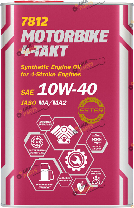 Моторное масло Mannol 4-Takt Motorbike. Metal ESTER Technology 10W-40 4 л (7812)