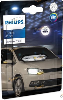 LED лампа Philips Ultinon Pro3100 0,8W SV8.5 43 мм C5W 0.6 Вт (11866CU31B1)