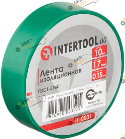 Изолента Intertool зеленая 10 м / 17 мм (IT-0031)