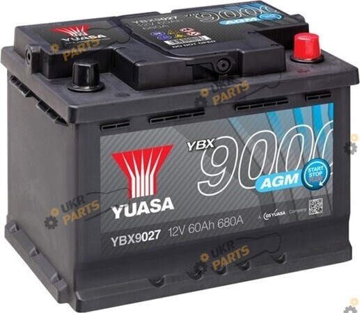 Автомобильный аккумулятор Yuasa AGM Start Stop Plus Battery 60 Ач (YBX9027)