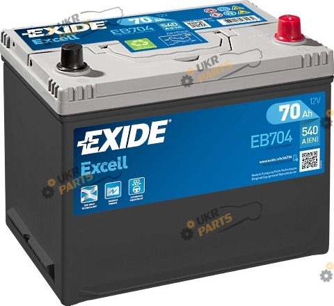 Автомобильный аккумулятор Exide EXCELL (EB704) 540 А 70 Ач (EB704)