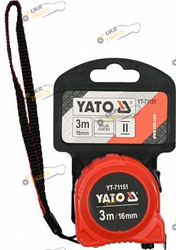 Рулетка Yato с стальной лентой и нейлоновым покрытием 3м (YT-71151)