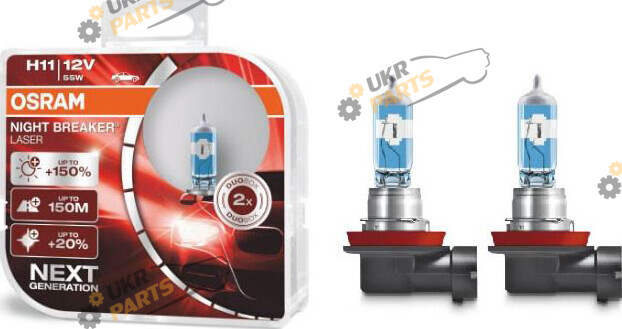 Галогеновая лампа Osram NIGHT BREAKER LASER H11 2 шт (4052899991897)