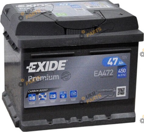 Автомобильный аккумулятор Exide Premium 6СТ-47 (-/+) Euro 450 А 47 Ач (EA472)