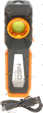 Ручной фонарь NEO TOOLS 500Lm/10W/2000mAh с крючком (99-072)