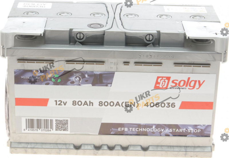 Автомобильный аккумулятор Solgy EFB Start-Stop 80 Ач (406036)