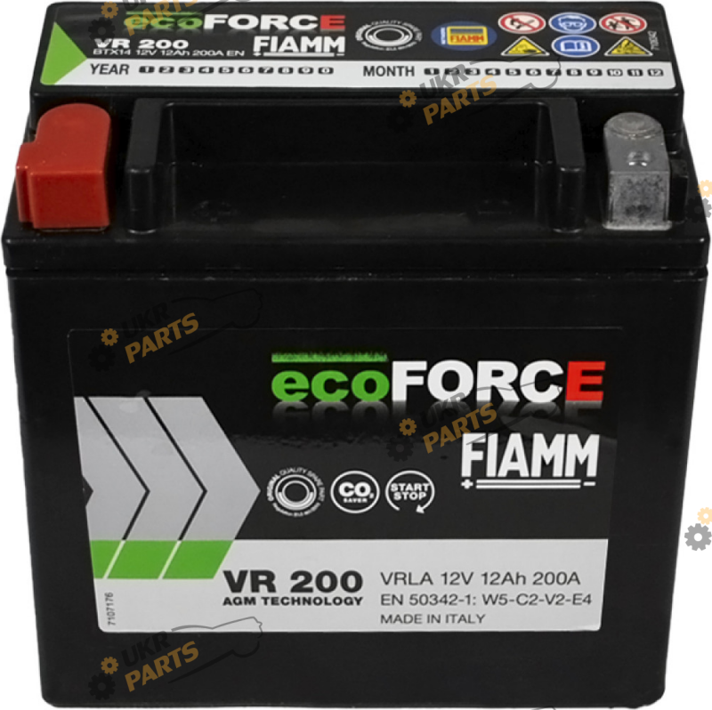 Автомобильный аккумулятор Fiamm ECOFORCE AGM VR200 12 Ач (7906198)