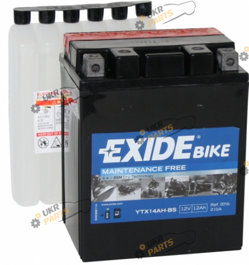 Мотоциклетный аккумулятор Exide 12 Ач (ETX14AH-BS)