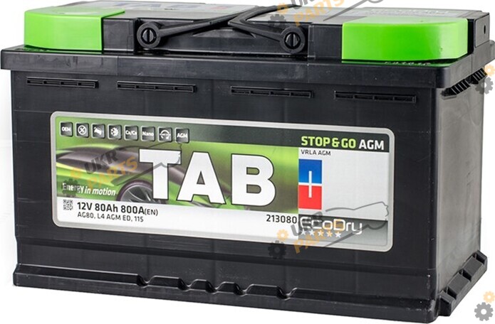Автомобильный аккумулятор TAB AGM (0) Euro 80 Ач (213080)