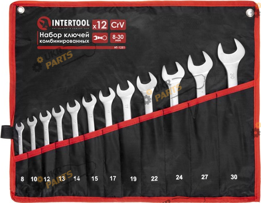 Набор рожково-накидных ключей Intertool двусторонний 8 мм HT-1251 12 шт (HT-1251)