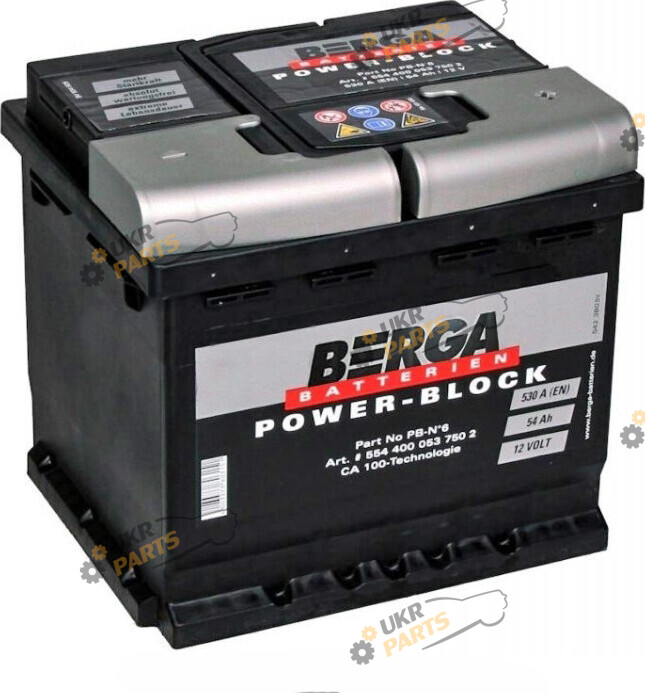 Автомобильный аккумулятор BERGA Power Block Ев (-/+) 54 Ач (554400053)