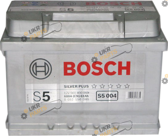 Автомобильный аккумулятор Bosch 6СТ-61 H (S5004) 61 Ач (-/+) Euro 600 А 61 Ач (0092S30042)