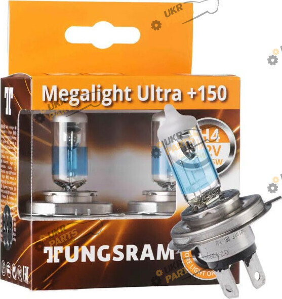 Галогеновая лампа Tungsram Megalight Ultra +150 H4 2 шт (50440NXNU.2D)